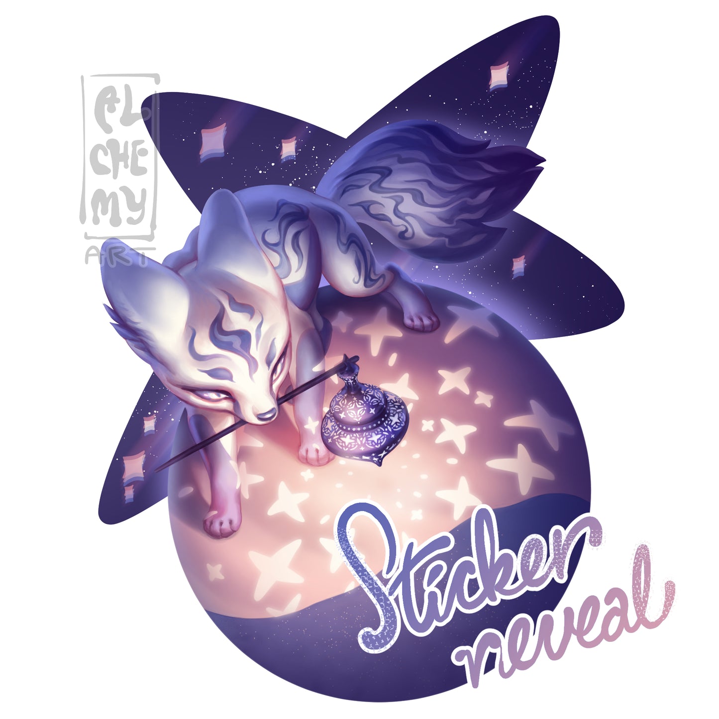 Die Cut Vinyl Milky Way Fennec Fox Sticker