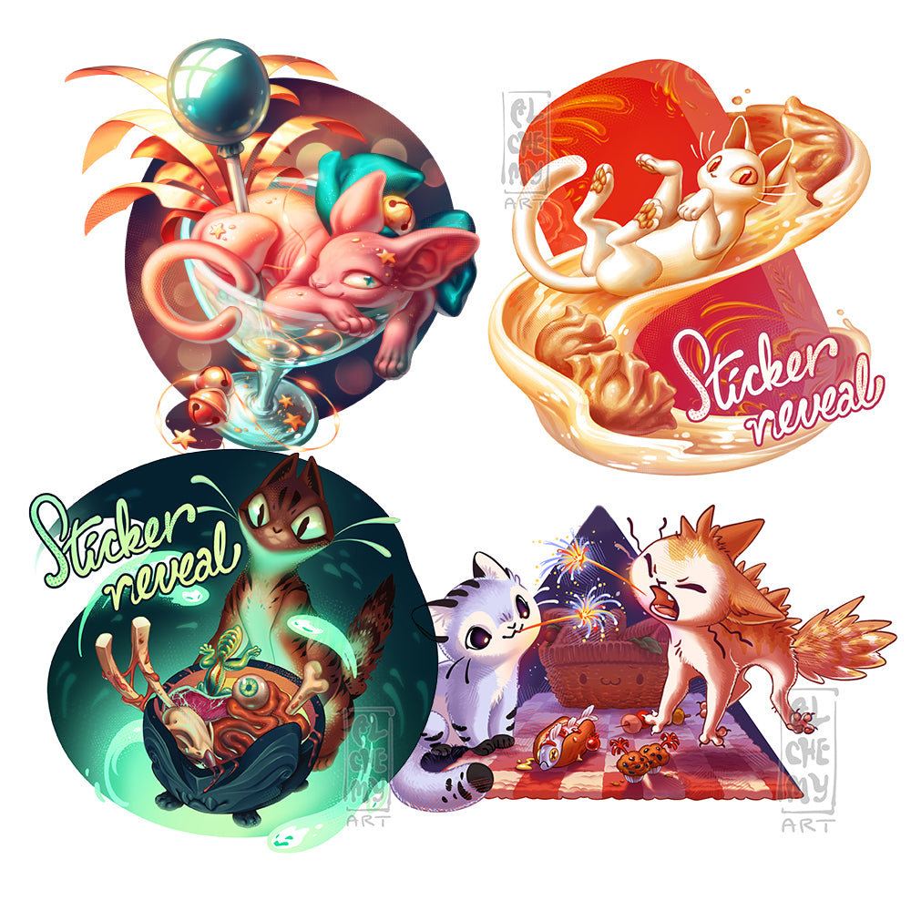 MOTS Bundle 11: Holiday Cats Vinyl Stickers