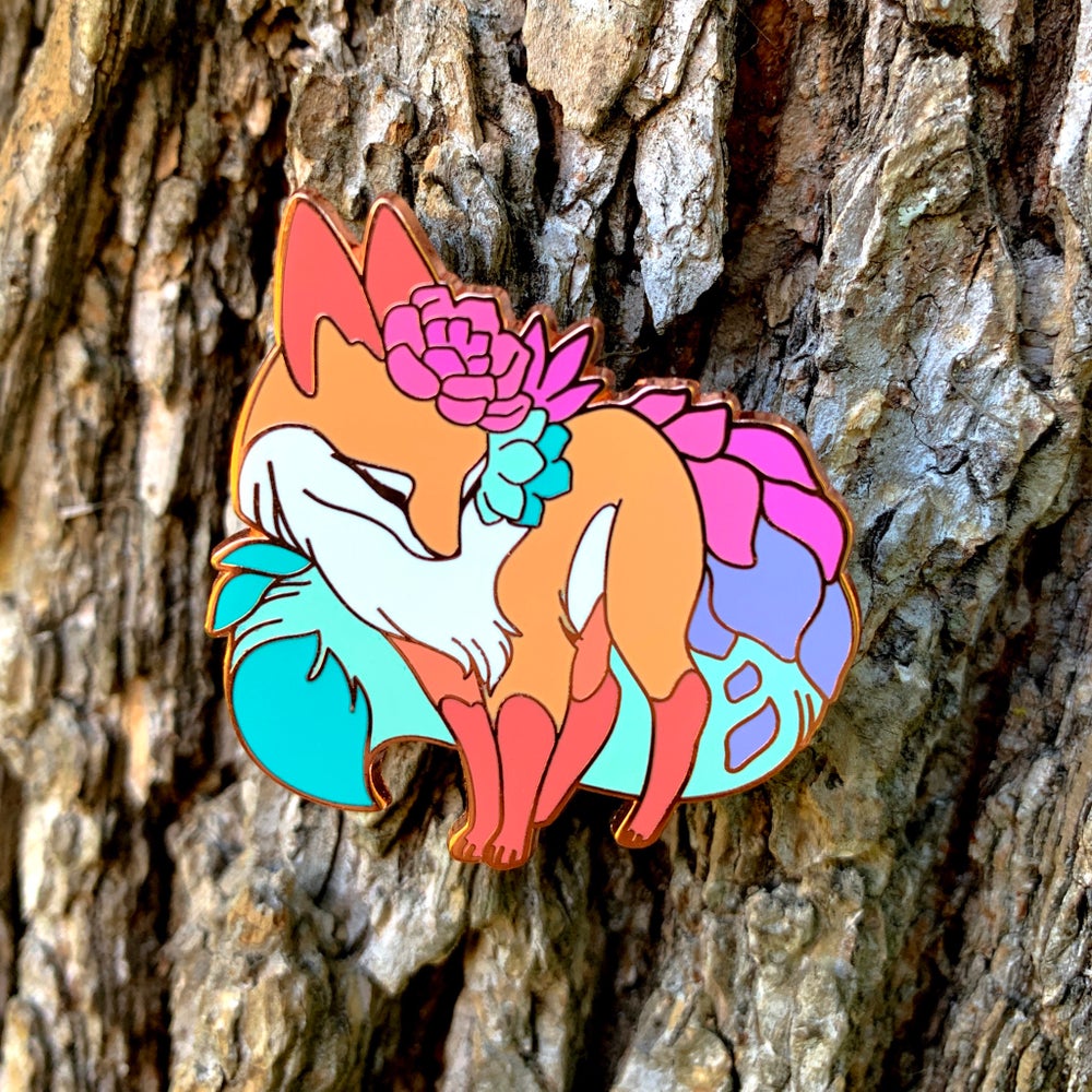 fox succulent [Original] Succulent Fox Pin Secondary