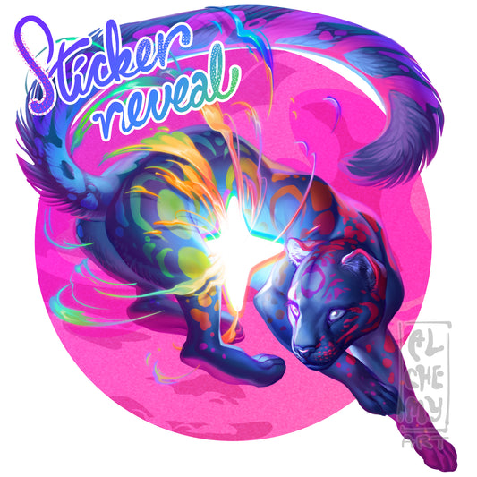 Die Cut Vinyl Milky Way Snow Leopard Sticker