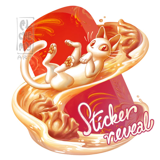 Die Cut Vinyl Dumpling Cat Sticker
