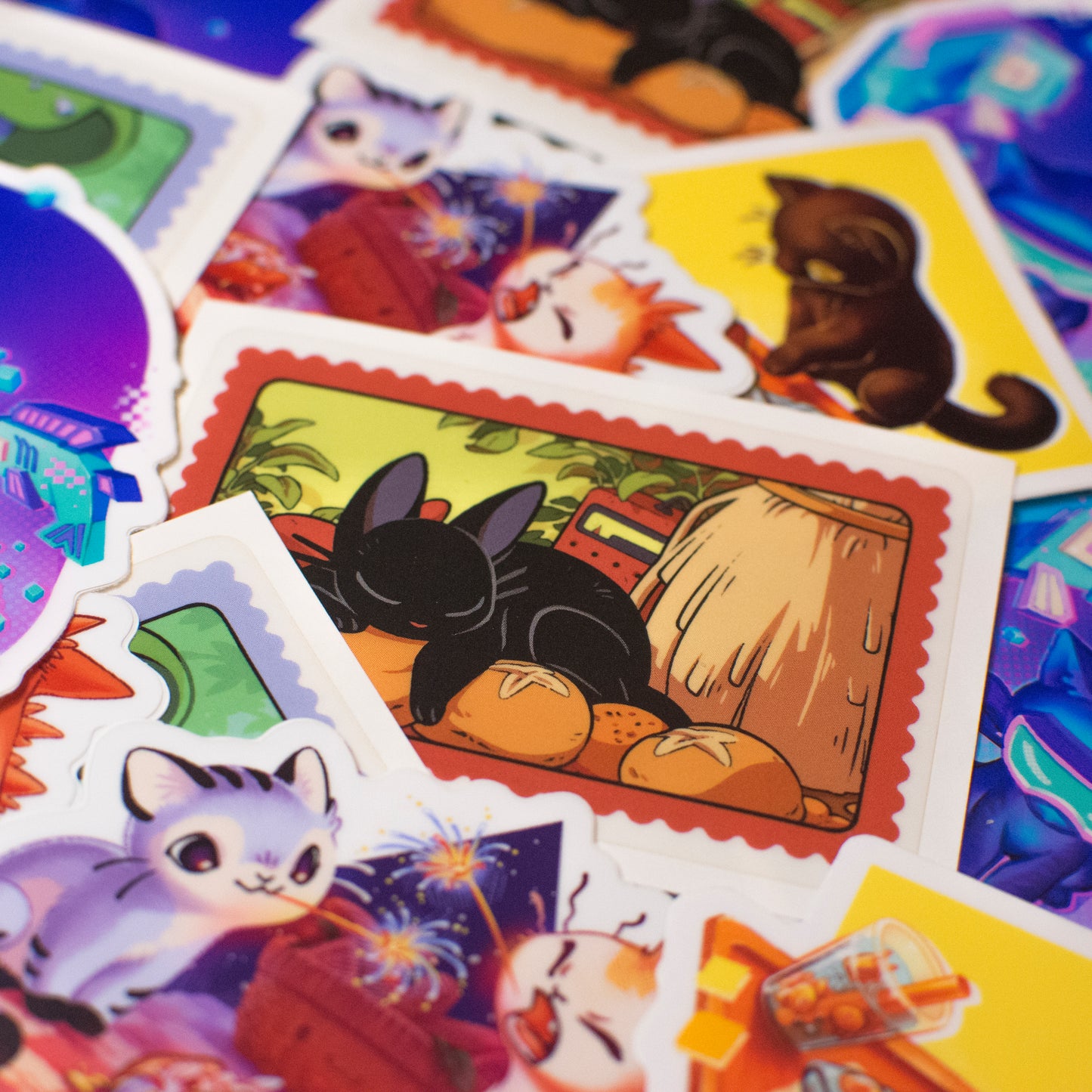 Die Cut Vinyl Firecracker Cat Sticker