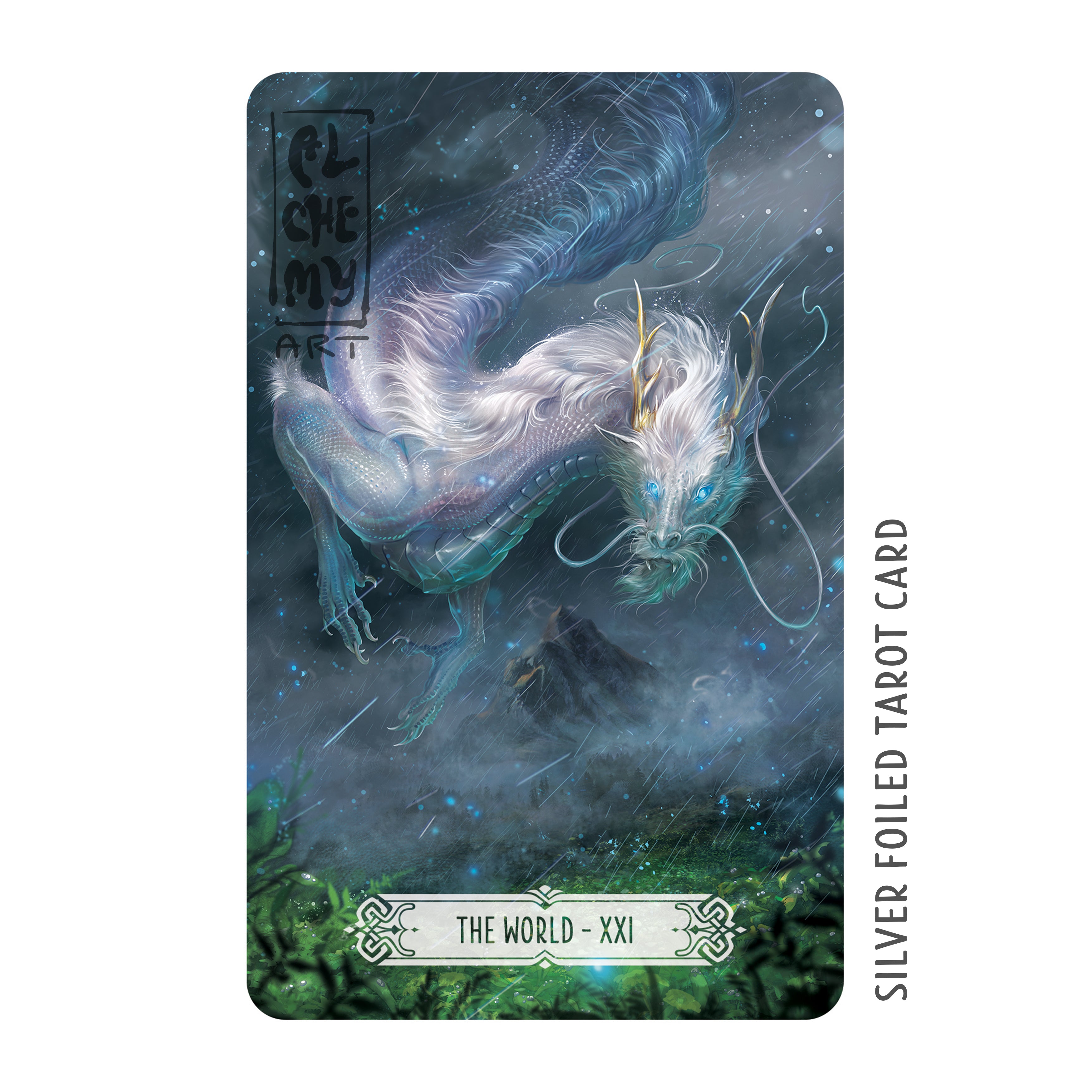 Tarot Card [The World XXI - The Four Dragons] – Alchemy Art