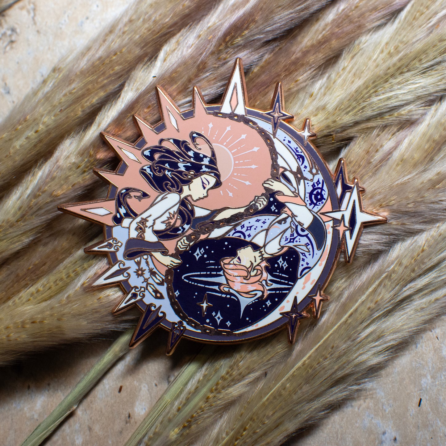 [Fairy Tale] Sister Sun, Brother Moon Enamel Pin - LE Pastel [Justice]