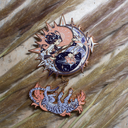 [Fairy Tale] Sister Sun, Brother Moon Enamel Pin - LE Pastel [Justice]
