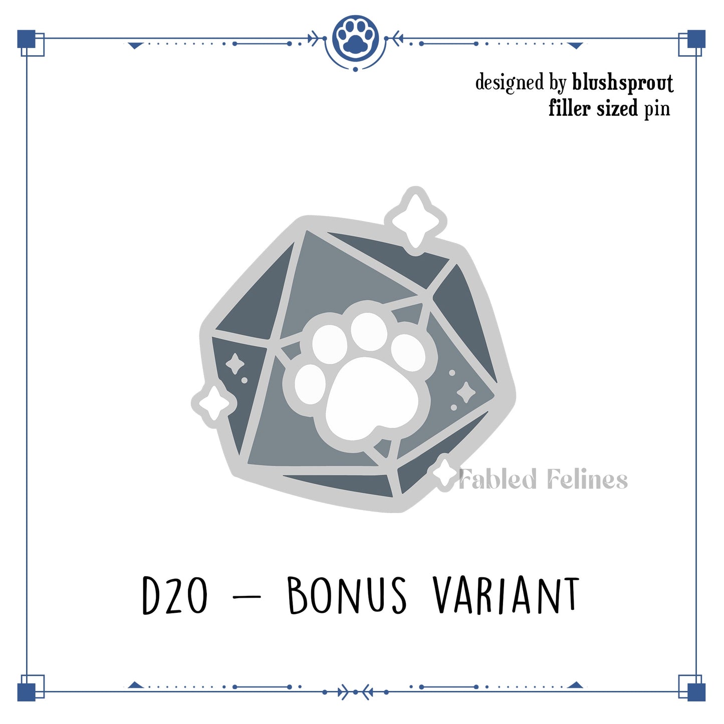 [Purrtagonists] D20 Dice - Silver