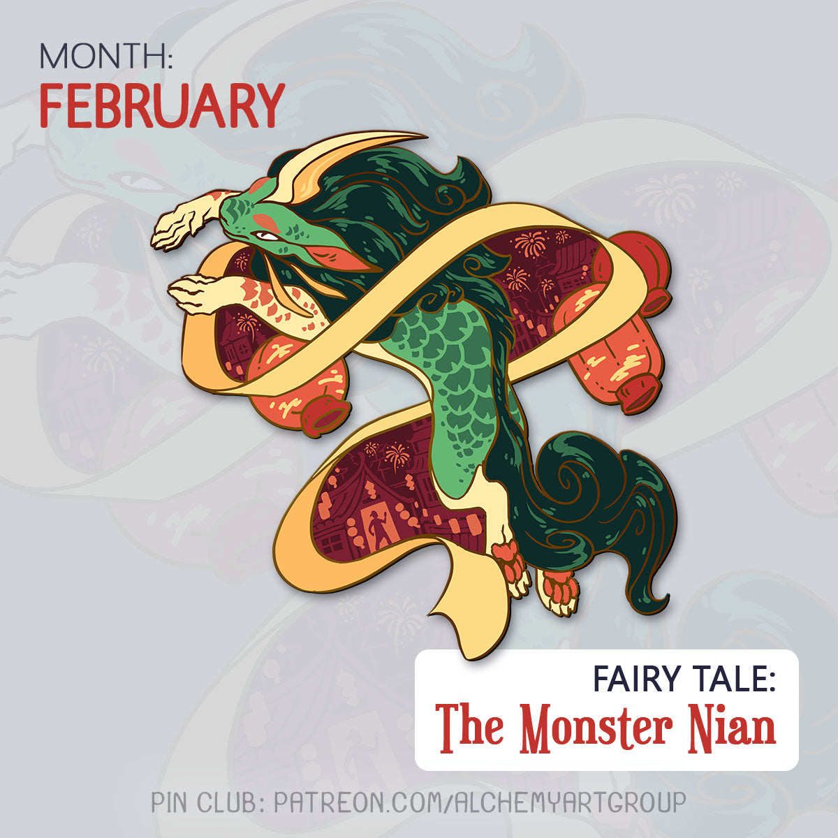 [Fairy Tale] The Monster Nian Enamel Pin
