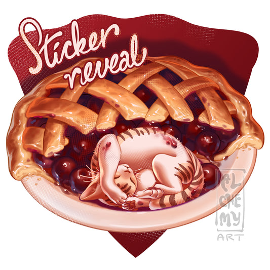 Die Cut Vinyl Pie Cat Sticker