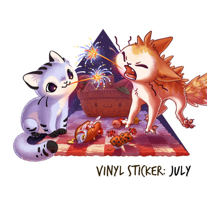 Die Cut Vinyl Firecracker Cat Sticker