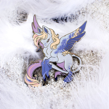 [Mythology] Opal Alicorn Pin (Glitter)