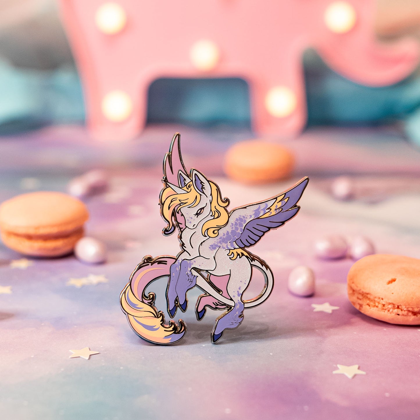 [Mythology] Opal Alicorn Pin (Glitter)