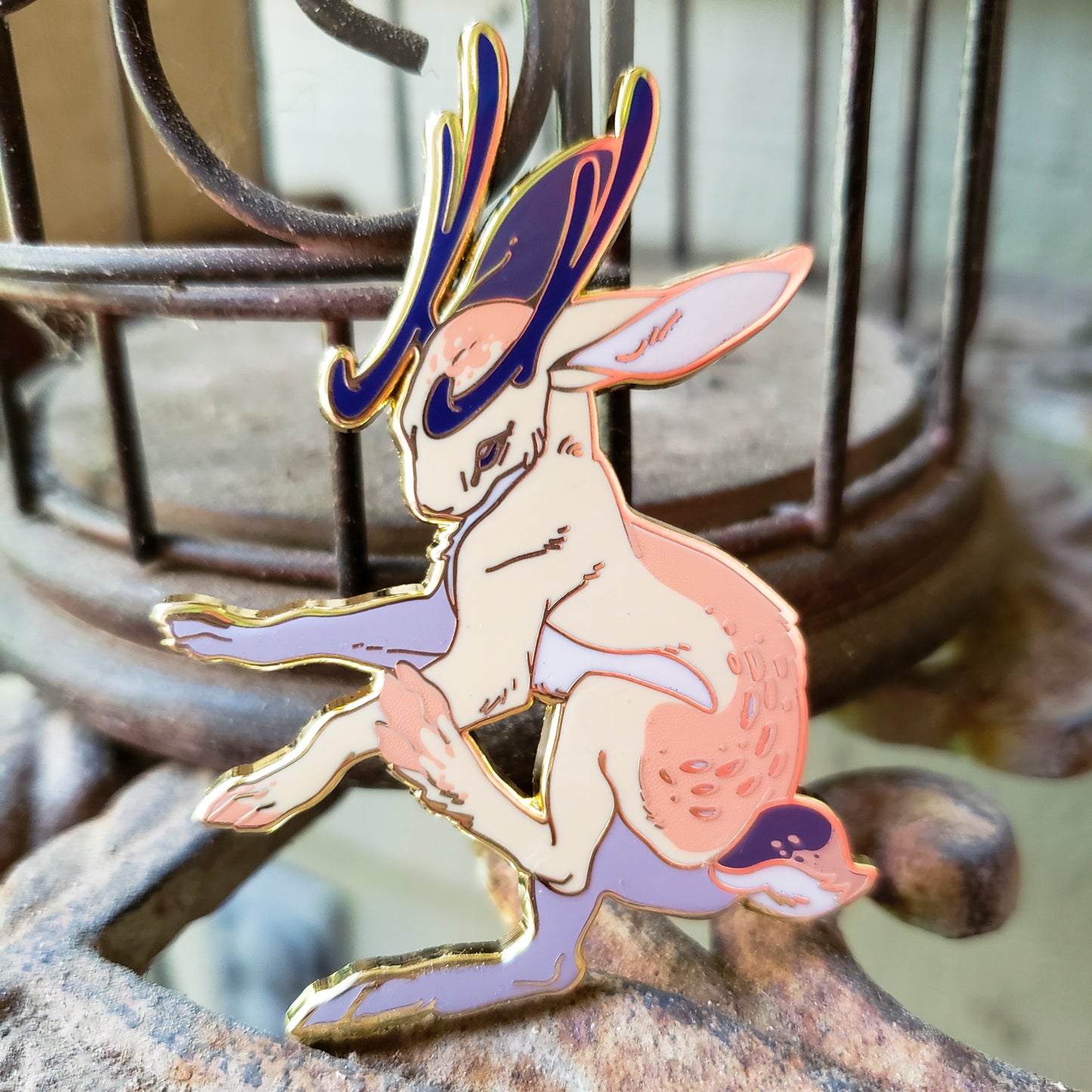 [Mythology] Spotted Jackalope Pin