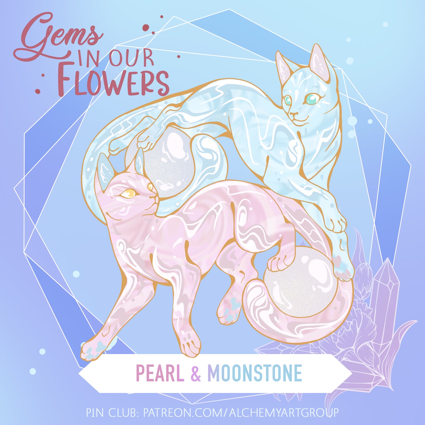 [Gems in our Flowers] Pearl & Moonstone - June Birthstone
