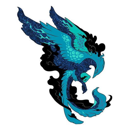 [Mythology] Bluefire Phoenix Pin - Glitter [Variant]