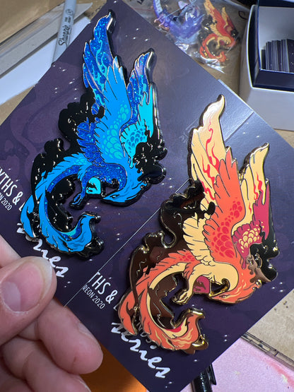 [Mythology] Bluefire Phoenix Pin - Glitter [Variant]